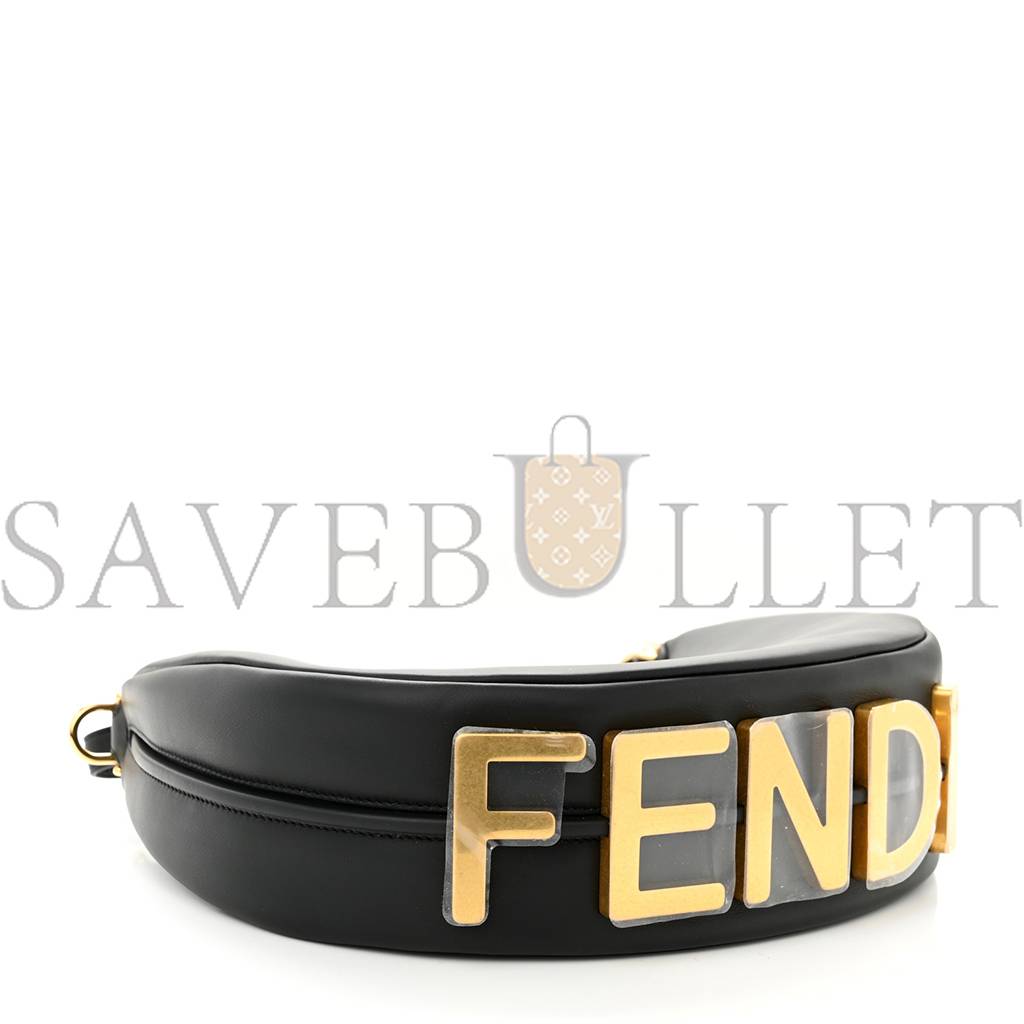FENDI VITELLO GRACE MATTE SMALL FENDIGRAPHY HOBO BAG BLACK (28*24*9cm) FENDI VITELLO GRACE MATTE SMALL FENDIGRAPHY HOBO BAG BLACK (28*24*9cm)