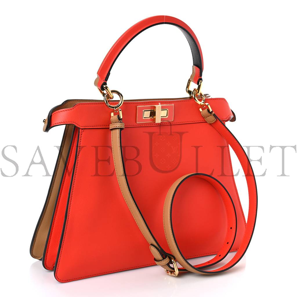 FENDI VITELLO SETA NAPPA PLEXIGLASS BI-COLOR MEDIUM PEEKABOO I SEE U SATCHEL MIELE SCURO TULIPANO (33*25*13cm) FENDI VITELLO SETA NAPPA PLEXIGLASS BI-COLOR MEDIUM PEEKABOO I SEE U SATCHEL MIELE SCURO TULIPANO (33*25*13cm)