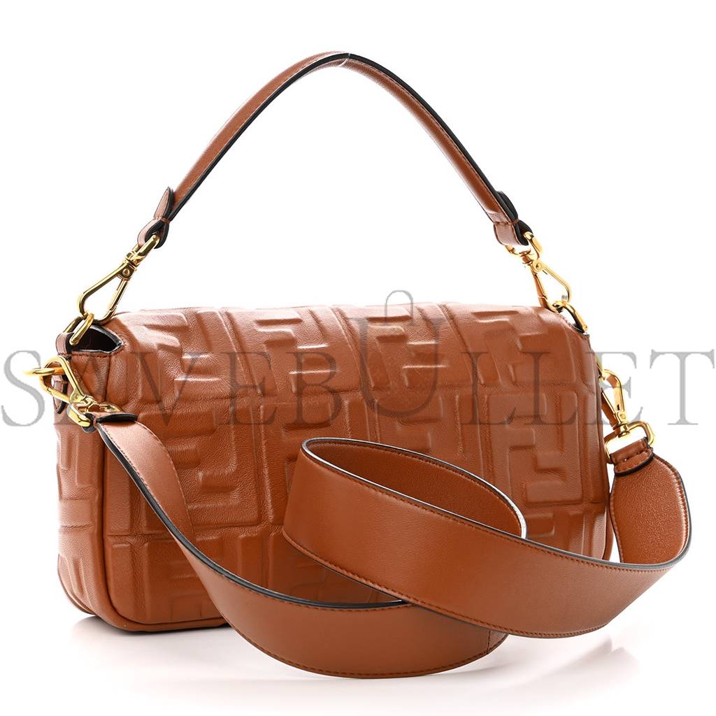 FENDI NAPPA FF 1974 EMBOSSED BAGUETTE COLONIALE (26*16*6cm) FENDI NAPPA FF 1974 EMBOSSED BAGUETTE COLONIALE (26*16*6cm)