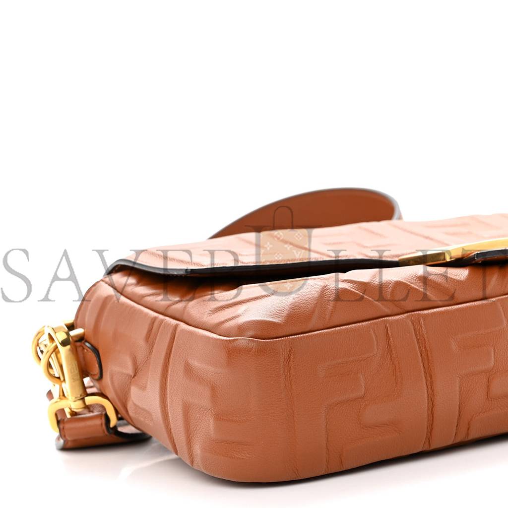 FENDI NAPPA FF 1974 EMBOSSED BAGUETTE COLONIALE (26*16*6cm) FENDI NAPPA FF 1974 EMBOSSED BAGUETTE COLONIALE (26*16*6cm)
