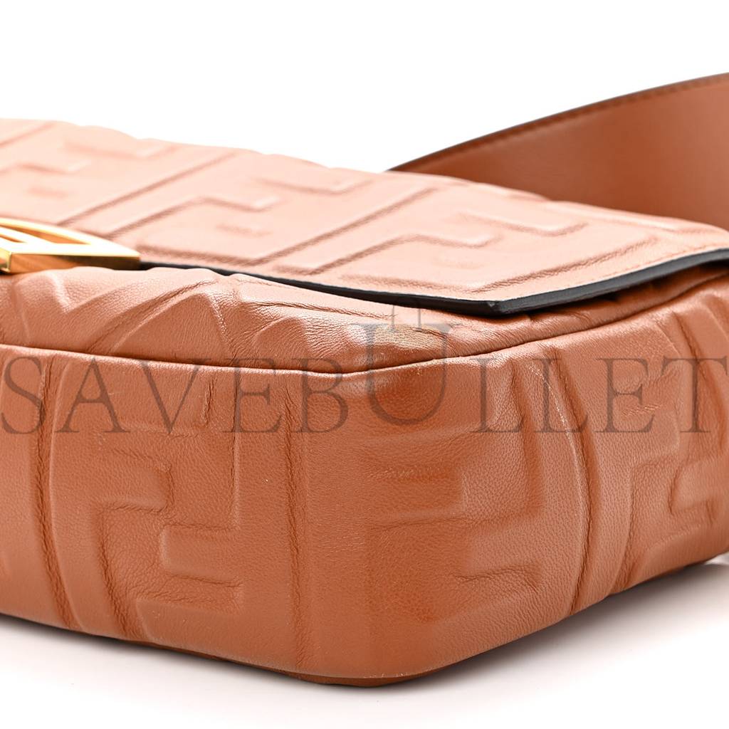 FENDI NAPPA FF 1974 EMBOSSED BAGUETTE COLONIALE (26*16*6cm) FENDI NAPPA FF 1974 EMBOSSED BAGUETTE COLONIALE (26*16*6cm)