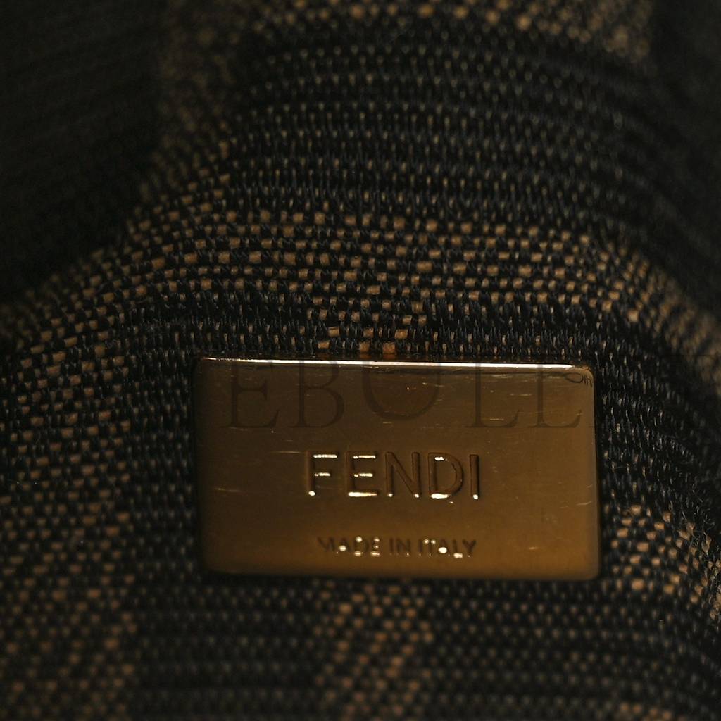 FENDI FABRIC JACQUARD FF 1974 MINI BAGUETTE TOBACCO MORO BLACK (18*12*4cm) FENDI FABRIC JACQUARD FF 1974 MINI BAGUETTE TOBACCO MORO BLACK (18*12*4cm)