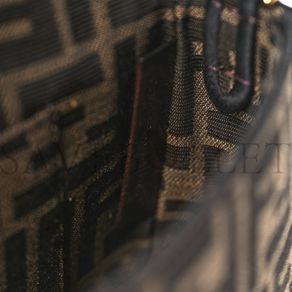 FENDI FABRIC JACQUARD FF 1974 MINI BAGUETTE TOBACCO MORO BLACK (18*12*4cm) FENDI FABRIC JACQUARD FF 1974 MINI BAGUETTE TOBACCO MORO BLACK (18*12*4cm)