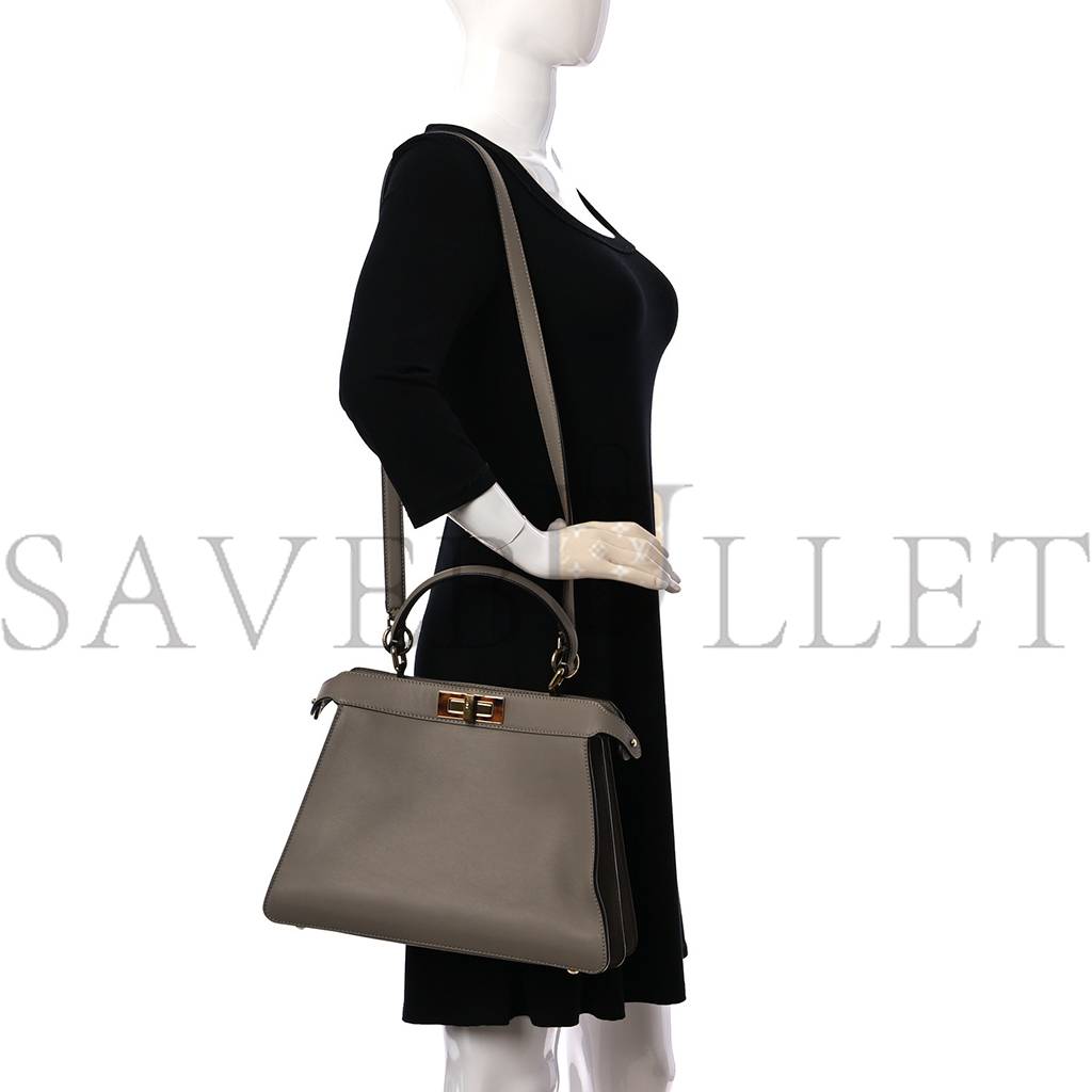 FENDI VITELLO SETA SHINY NAPPA PLEXIGLASS MEDIUM PEEKABOO I SEE U SATCHEL TORTORA (33*25*12cm) FENDI VITELLO SETA SHINY NAPPA PLEXIGLASS MEDIUM PEEKABOO I SEE U SATCHEL TORTORA (33*25*12cm)