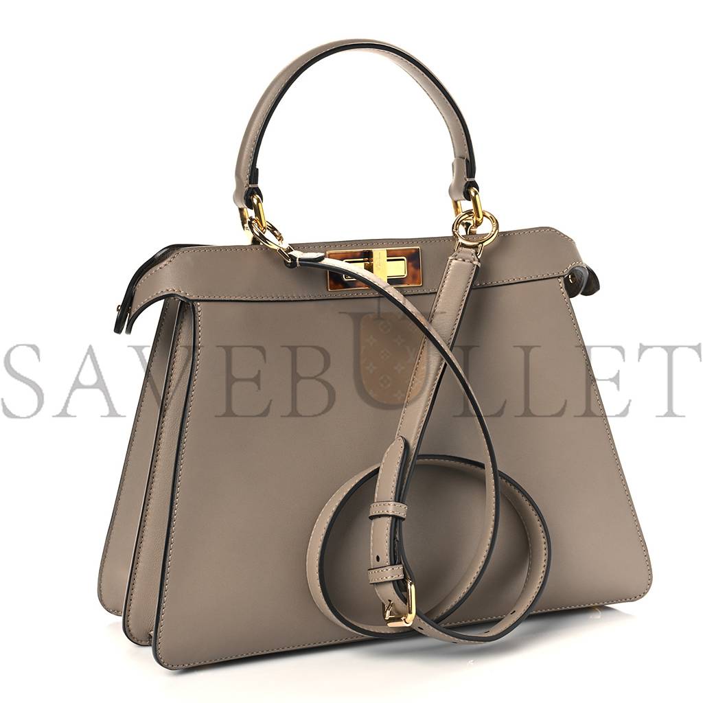 FENDI VITELLO SETA SHINY NAPPA PLEXIGLASS MEDIUM PEEKABOO I SEE U SATCHEL TORTORA (33*25*12cm) FENDI VITELLO SETA SHINY NAPPA PLEXIGLASS MEDIUM PEEKABOO I SEE U SATCHEL TORTORA (33*25*12cm)