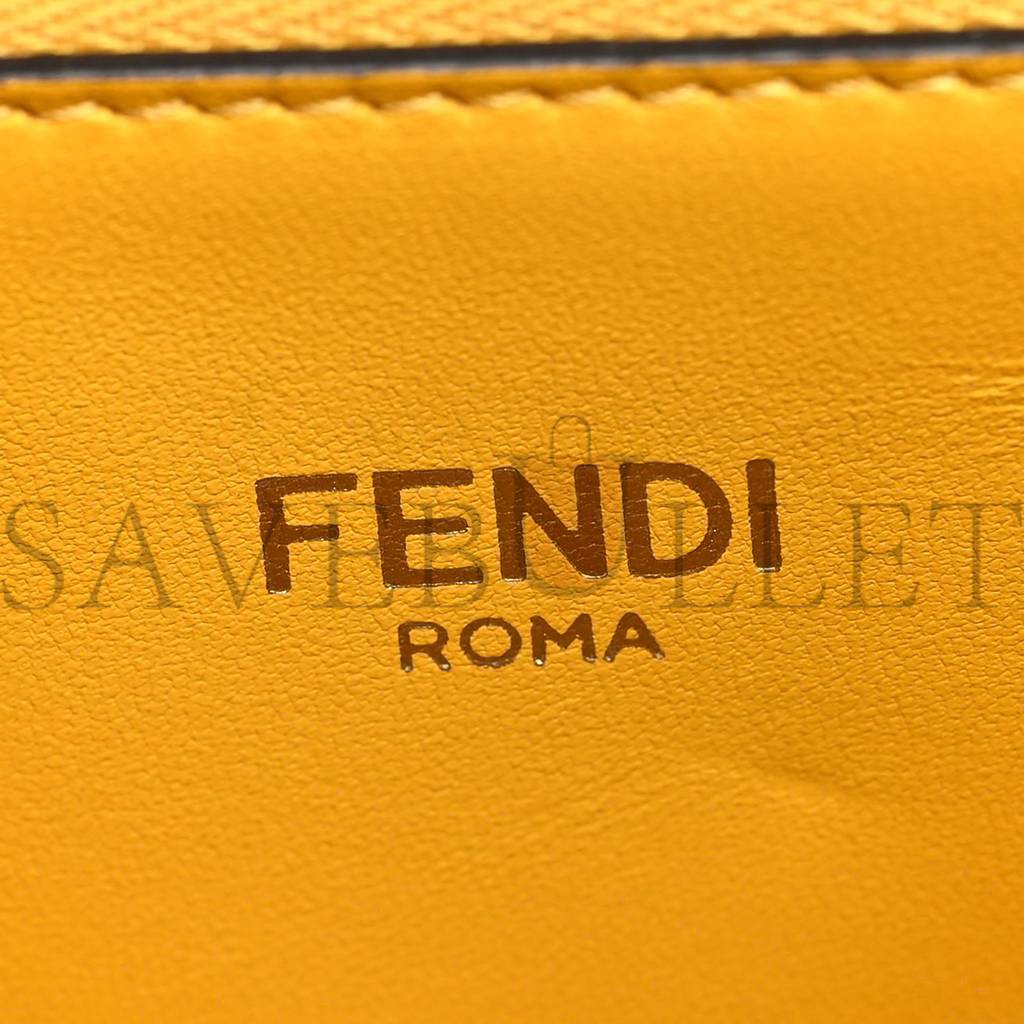 FENDI X SARAH COLEMAN NAPPA FF FISH EYE EMBOSSED MINI PEEKABOO I SEE U SATCHEL MIMOSA (25*20*10cm) FENDI X SARAH COLEMAN NAPPA FF FISH EYE EMBOSSED MINI PEEKABOO I SEE U SATCHEL MIMOSA (25*20*10cm)