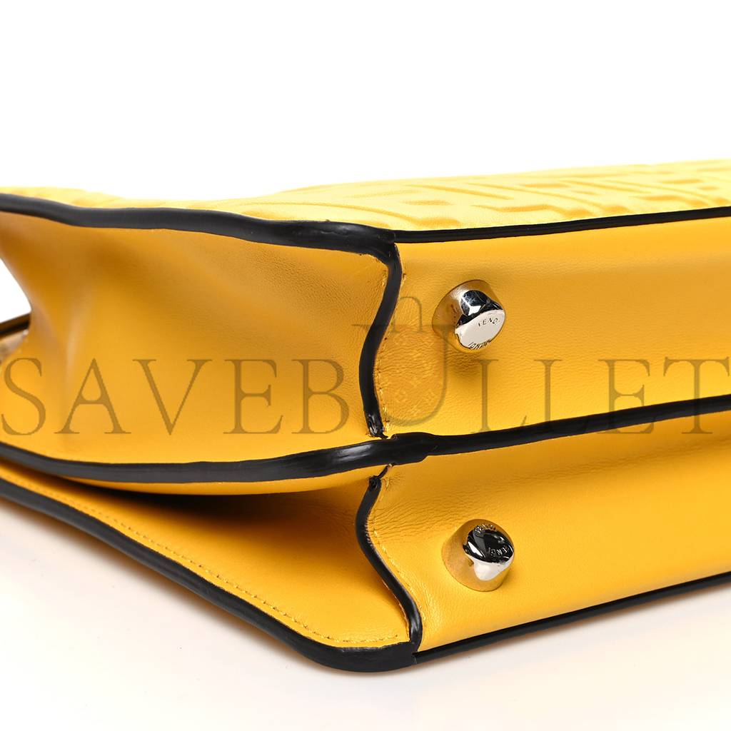 FENDI X SARAH COLEMAN NAPPA FF FISH EYE EMBOSSED MINI PEEKABOO I SEE U SATCHEL MIMOSA (25*20*10cm) FENDI X SARAH COLEMAN NAPPA FF FISH EYE EMBOSSED MINI PEEKABOO I SEE U SATCHEL MIMOSA (25*20*10cm)