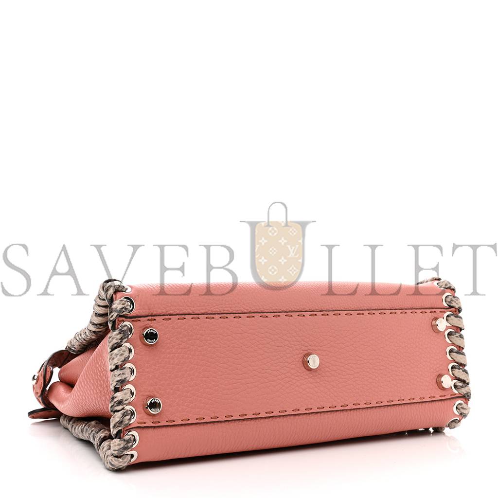 FENDI CUOIO ROMANO SELLERIA ELAPHE LACE UP MEDIUM PEEKABOO ICONIC SATCHEL MAKE UP TAUPE (34*25*13cm) FENDI CUOIO ROMANO SELLERIA ELAPHE LACE UP MEDIUM PEEKABOO ICONIC SATCHEL MAKE UP TAUPE (34*25*13cm)