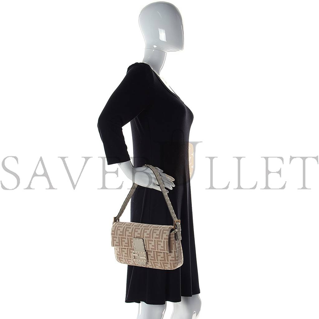 FENDI WOOL CUOIO ROMANO SELLERIA FF 1974 BAGUETTE 1997 BEIGE CAMMELLO CAMELIA (27*15*4cm) FENDI WOOL CUOIO ROMANO SELLERIA FF 1974 BAGUETTE 1997 BEIGE CAMMELLO CAMELIA (27*15*4cm)