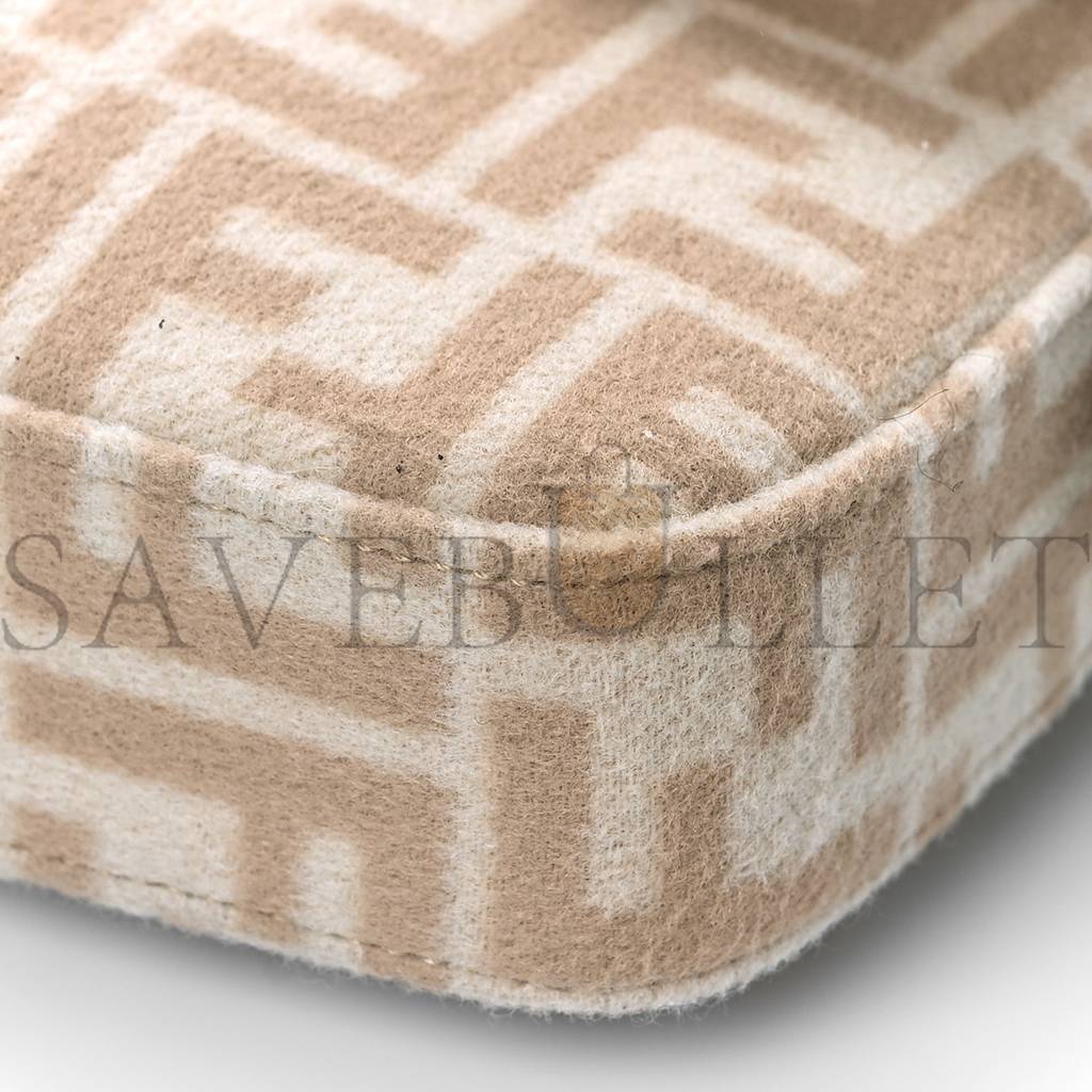 FENDI WOOL CUOIO ROMANO SELLERIA FF 1974 BAGUETTE 1997 BEIGE CAMMELLO CAMELIA (27*15*4cm) FENDI WOOL CUOIO ROMANO SELLERIA FF 1974 BAGUETTE 1997 BEIGE CAMMELLO CAMELIA (27*15*4cm)