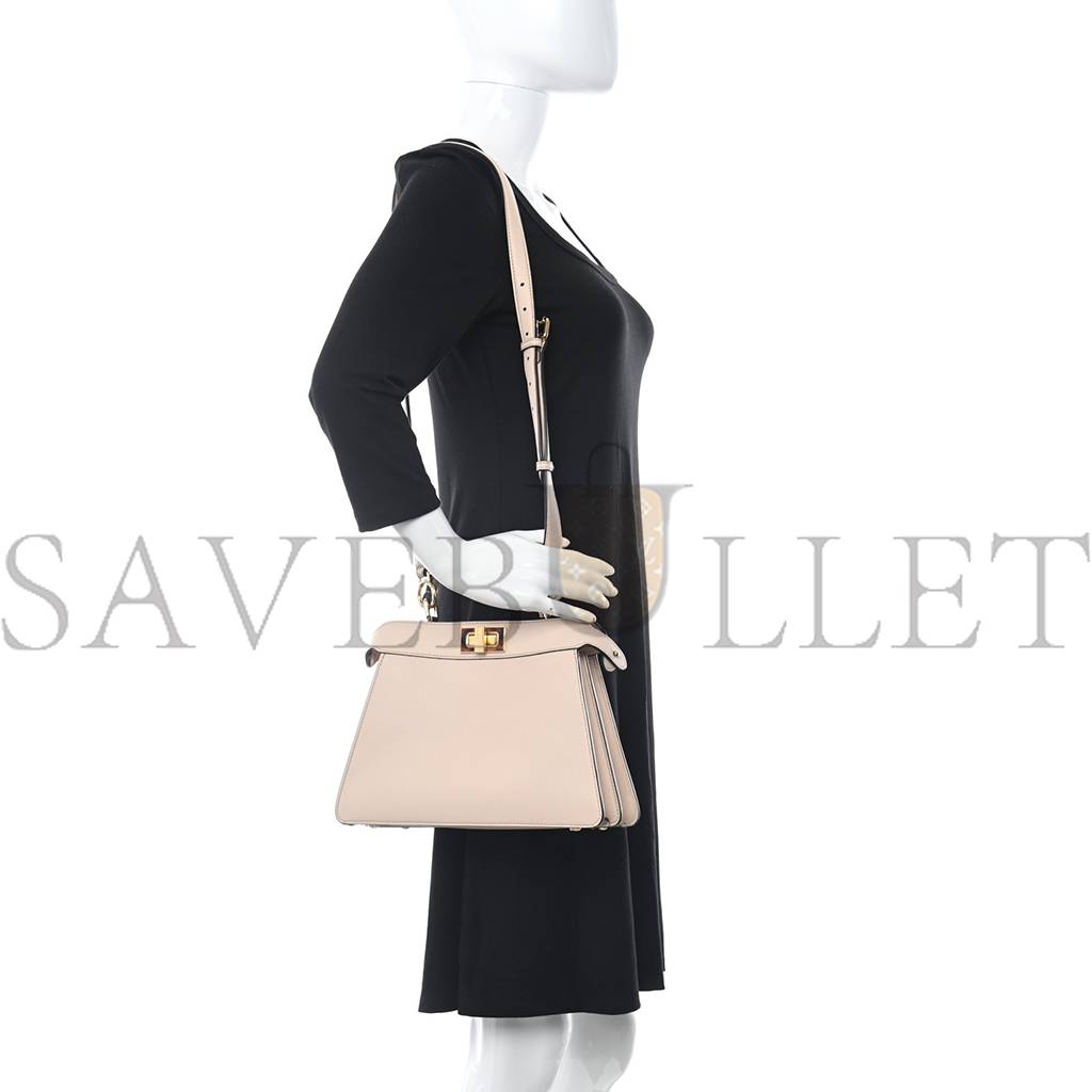 FENDI VITELLO SETA SHINY NAPPA PLEXIGLASS SMALL PEEKABOO I SEE U SATCHEL POUDRE (27*20*10cm) FENDI VITELLO SETA SHINY NAPPA PLEXIGLASS SMALL PEEKABOO I SEE U SATCHEL POUDRE (27*20*10cm)