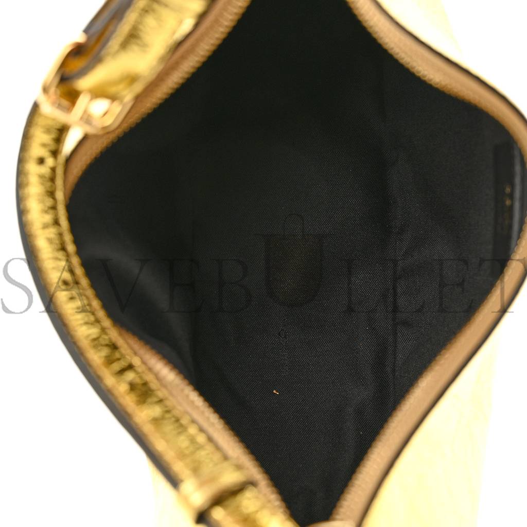 FENDI LAMINATED CRAQUELE LAMBSKIN SMALL FENDIGRAPHY HOBO GOLD (27*23*10cm) FENDI LAMINATED CRAQUELE LAMBSKIN SMALL FENDIGRAPHY HOBO GOLD (27*23*10cm)