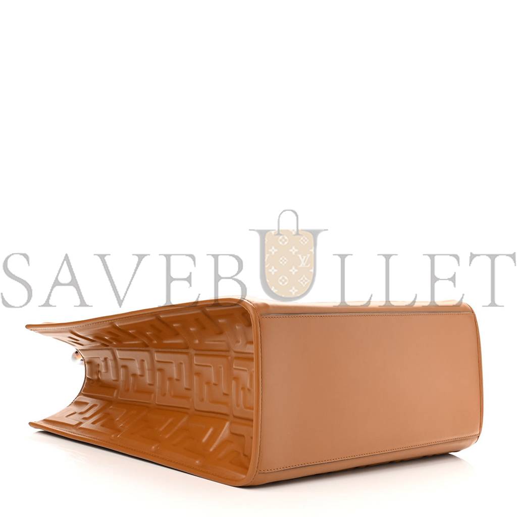 FENDI VITELLO PLEXIGLASS FF EMBOSSED MEDIUM FENDI SUNSHINE SHOPPER TOTE CARAMELLO (35*31*17cm) FENDI VITELLO PLEXIGLASS FF EMBOSSED MEDIUM FENDI SUNSHINE SHOPPER TOTE CARAMELLO (35*31*17cm)