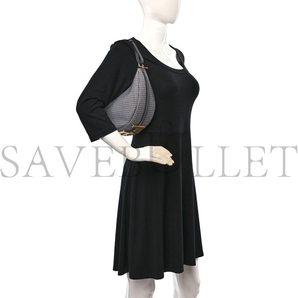 FENDI WOOL HOUNDSTOOTH SMALL FENDIGRAPHY HOBO BAG GRIGIO ANTHRACITE (28*23*8cm) FENDI WOOL HOUNDSTOOTH SMALL FENDIGRAPHY HOBO BAG GRIGIO ANTHRACITE (28*23*8cm)