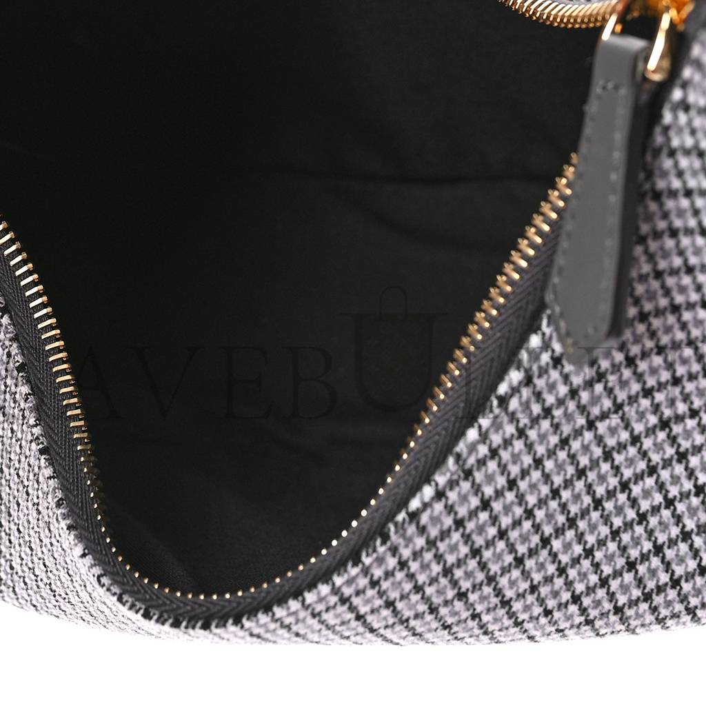 FENDI WOOL HOUNDSTOOTH SMALL FENDIGRAPHY HOBO BAG GRIGIO ANTHRACITE (28*23*8cm) FENDI WOOL HOUNDSTOOTH SMALL FENDIGRAPHY HOBO BAG GRIGIO ANTHRACITE (28*23*8cm)