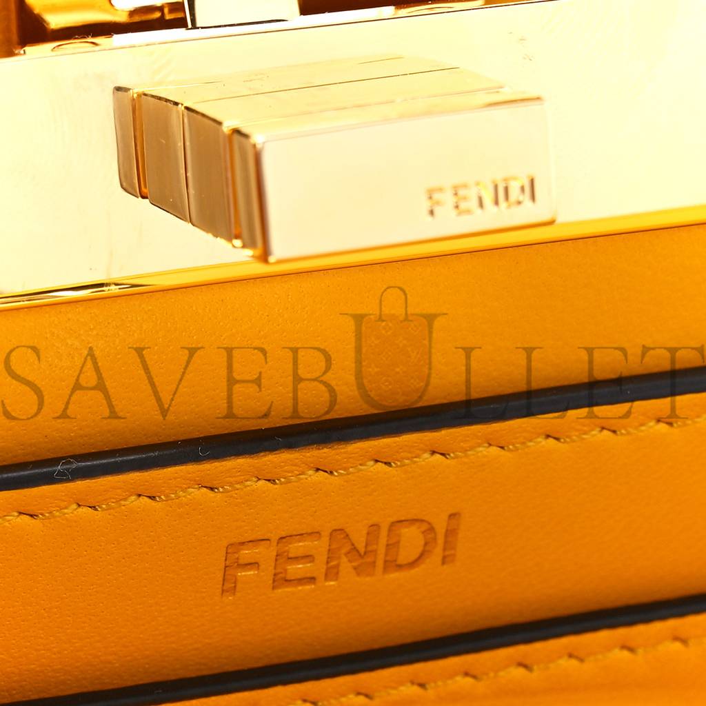 FENDI SHINY NAPPA PETITE PEEKABOO I SEE U SATCHEL MIMOSA (20*15*9cm) FENDI SHINY NAPPA PETITE PEEKABOO I SEE U SATCHEL MIMOSA (20*15*9cm)