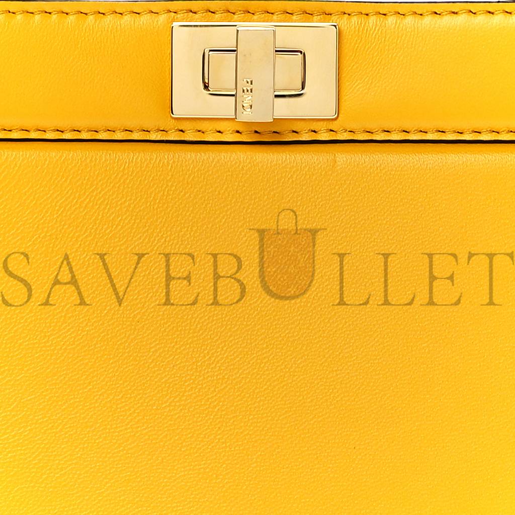 FENDI SHINY NAPPA PETITE PEEKABOO I SEE U SATCHEL MIMOSA (20*15*9cm) FENDI SHINY NAPPA PETITE PEEKABOO I SEE U SATCHEL MIMOSA (20*15*9cm)