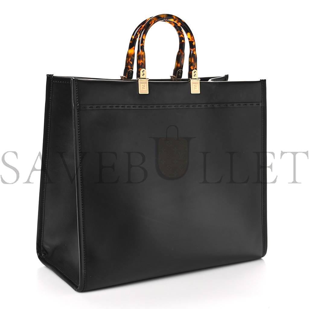 FENDI VITELLO KING PLEXIGLASS LARGE FENDI SUNSHINE SHOPPER TOTE BLACK (41*34*18cm) FENDI VITELLO KING PLEXIGLASS LARGE FENDI SUNSHINE SHOPPER TOTE BLACK (41*34*18cm)