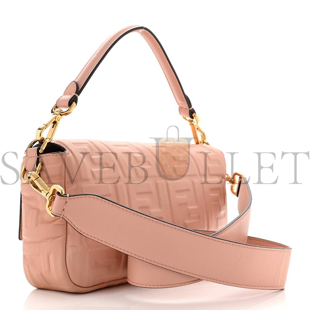 FENDI NAPPA FF 1974 EMBOSSED BAGUETTE ROSA BOURBON (27*15*6cm)