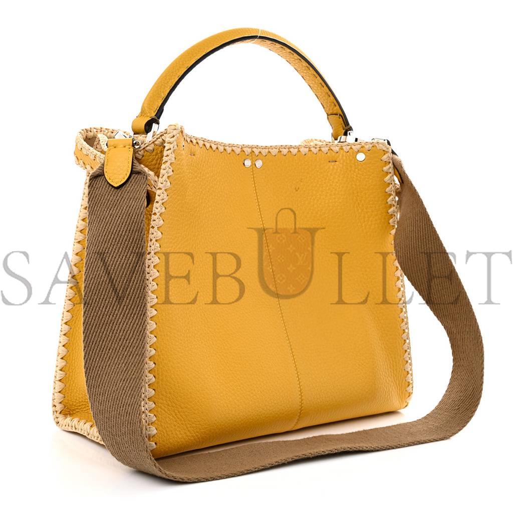 FENDI CUOIO ROMANO SELLERIA RAFFIA BI-COLOR WOVEN MEDIUM PEEKABOO X-LITE SUNFLOWER PAGLIA (30*25*15cm) FENDI CUOIO ROMANO SELLERIA RAFFIA BI-COLOR WOVEN MEDIUM PEEKABOO X-LITE SUNFLOWER PAGLIA (30*25*15cm)