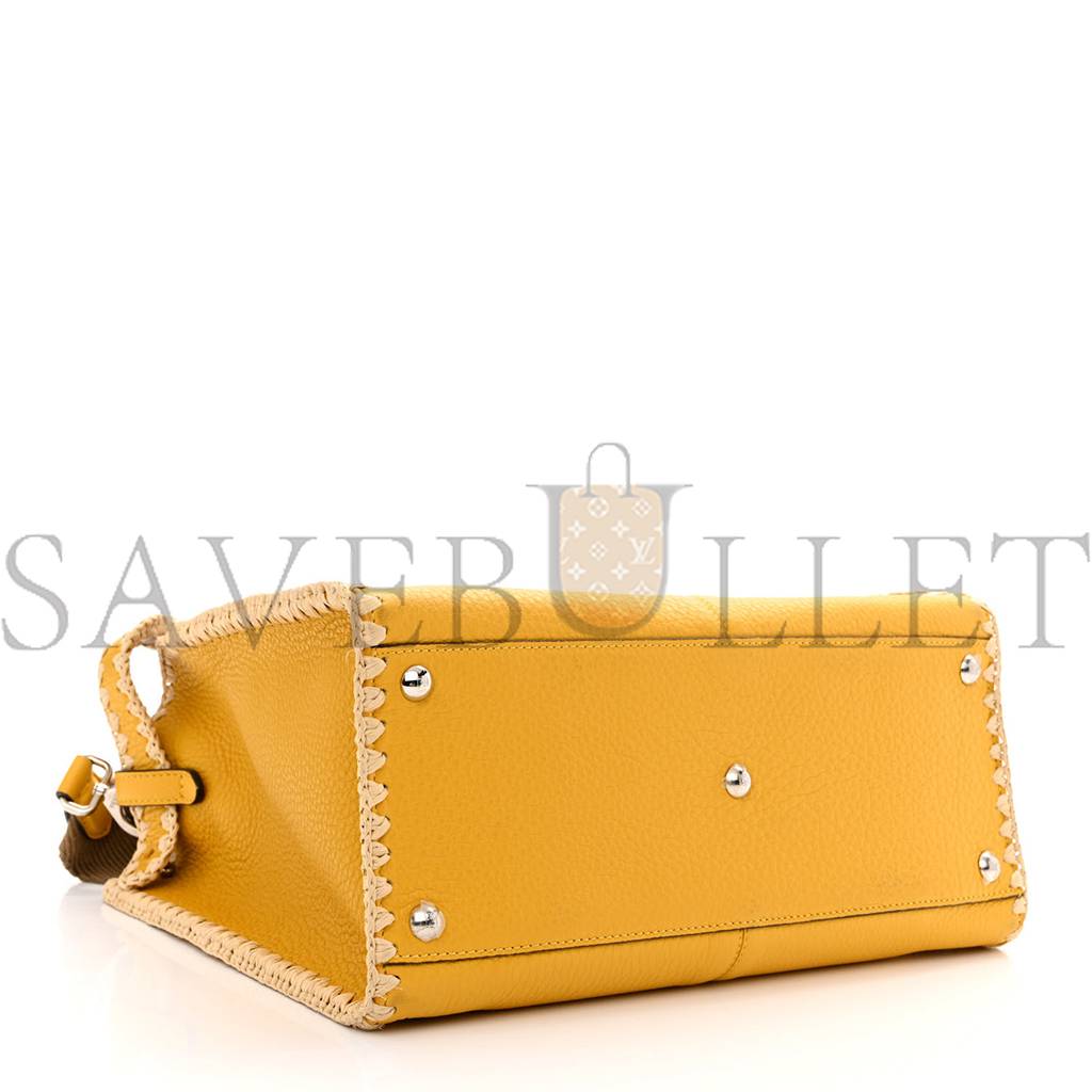 FENDI CUOIO ROMANO SELLERIA RAFFIA BI-COLOR WOVEN MEDIUM PEEKABOO X-LITE SUNFLOWER PAGLIA (30*25*15cm) FENDI CUOIO ROMANO SELLERIA RAFFIA BI-COLOR WOVEN MEDIUM PEEKABOO X-LITE SUNFLOWER PAGLIA (30*25*15cm)