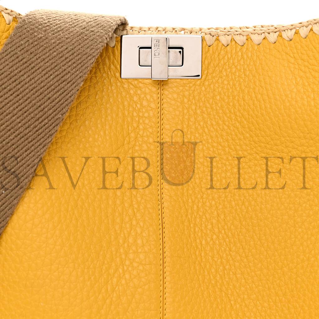 FENDI CUOIO ROMANO SELLERIA RAFFIA BI-COLOR WOVEN MEDIUM PEEKABOO X-LITE SUNFLOWER PAGLIA (30*25*15cm) FENDI CUOIO ROMANO SELLERIA RAFFIA BI-COLOR WOVEN MEDIUM PEEKABOO X-LITE SUNFLOWER PAGLIA (30*25*15cm)
