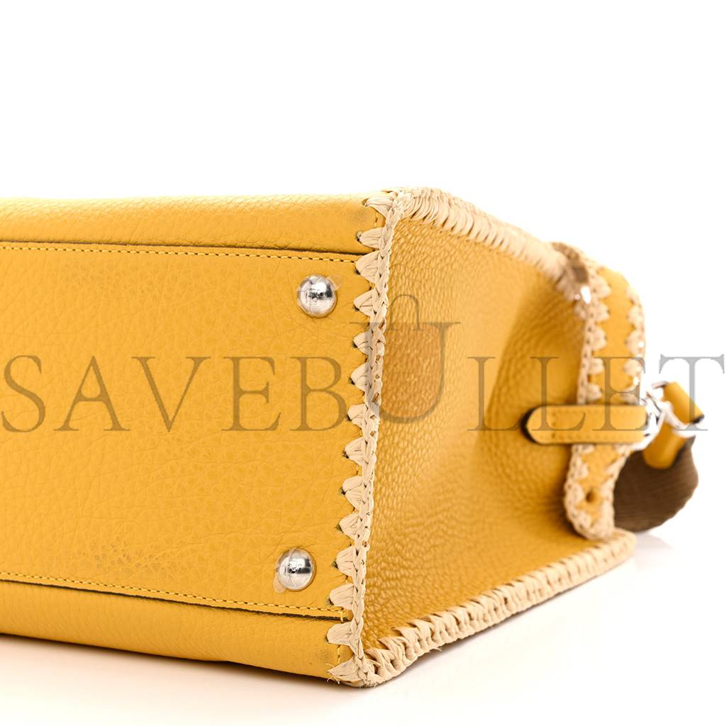 FENDI CUOIO ROMANO SELLERIA RAFFIA BI-COLOR WOVEN MEDIUM PEEKABOO X-LITE SUNFLOWER PAGLIA (30*25*15cm) FENDI CUOIO ROMANO SELLERIA RAFFIA BI-COLOR WOVEN MEDIUM PEEKABOO X-LITE SUNFLOWER PAGLIA (30*25*15cm)