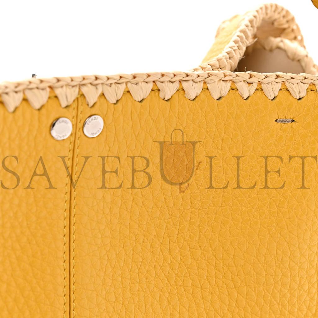 FENDI CUOIO ROMANO SELLERIA RAFFIA BI-COLOR WOVEN MEDIUM PEEKABOO X-LITE SUNFLOWER PAGLIA (30*25*15cm) FENDI CUOIO ROMANO SELLERIA RAFFIA BI-COLOR WOVEN MEDIUM PEEKABOO X-LITE SUNFLOWER PAGLIA (30*25*15cm)