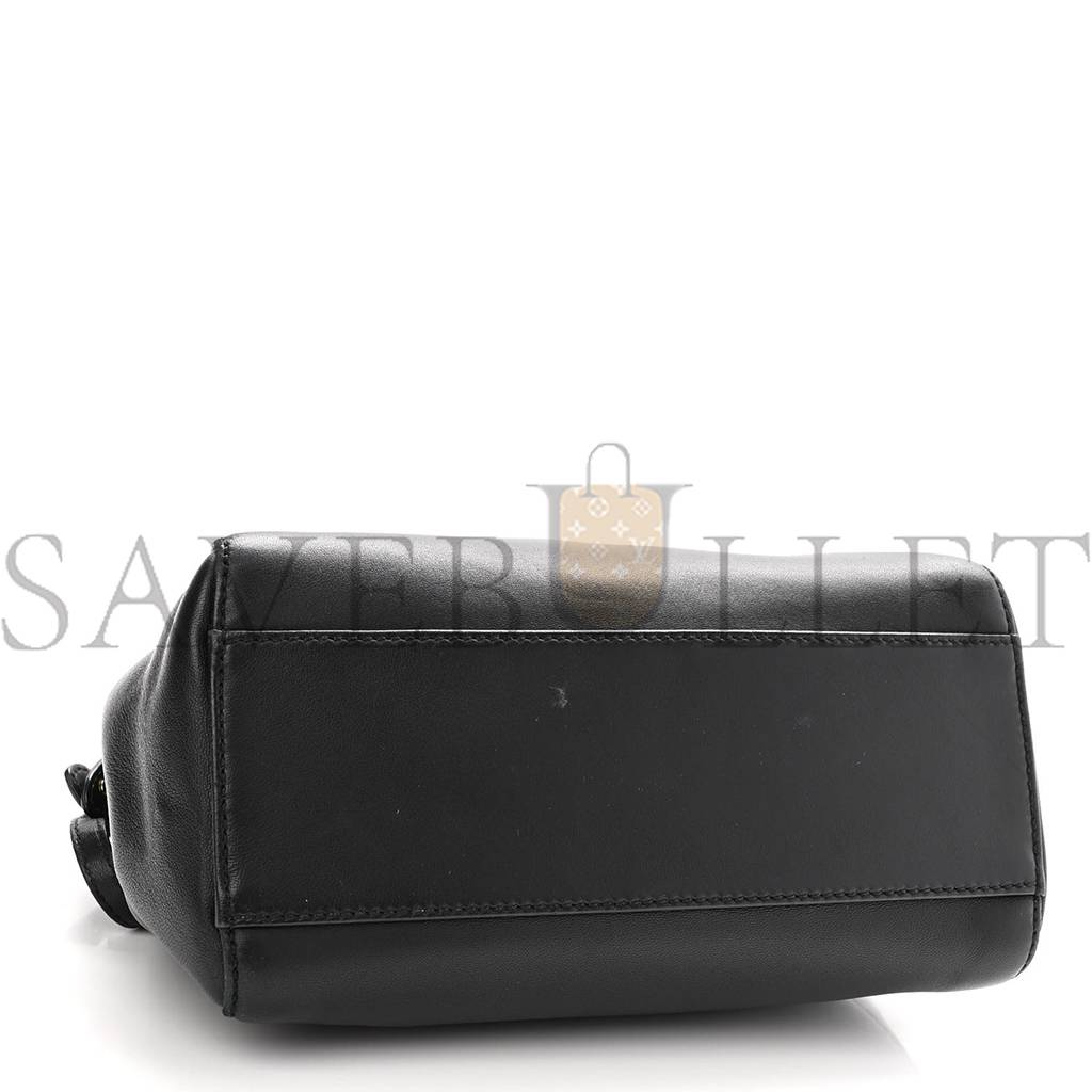 FENDI NAPPA MINI PEEKABOO ICONIC SATCHEL BLACK (23*17*11cm) FENDI NAPPA MINI PEEKABOO ICONIC SATCHEL BLACK (23*17*11cm)