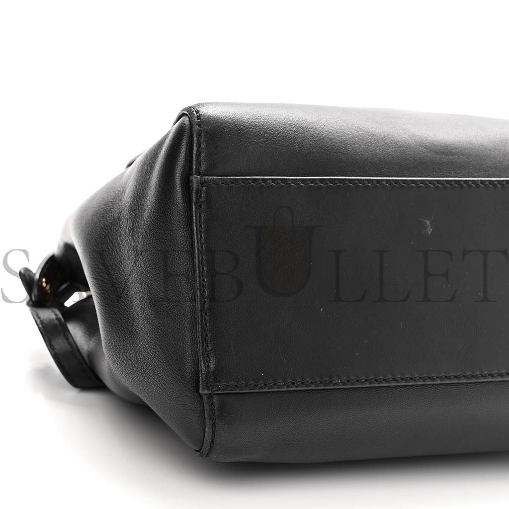 FENDI NAPPA MINI PEEKABOO ICONIC SATCHEL BLACK (23*17*11cm) FENDI NAPPA MINI PEEKABOO ICONIC SATCHEL BLACK (23*17*11cm)