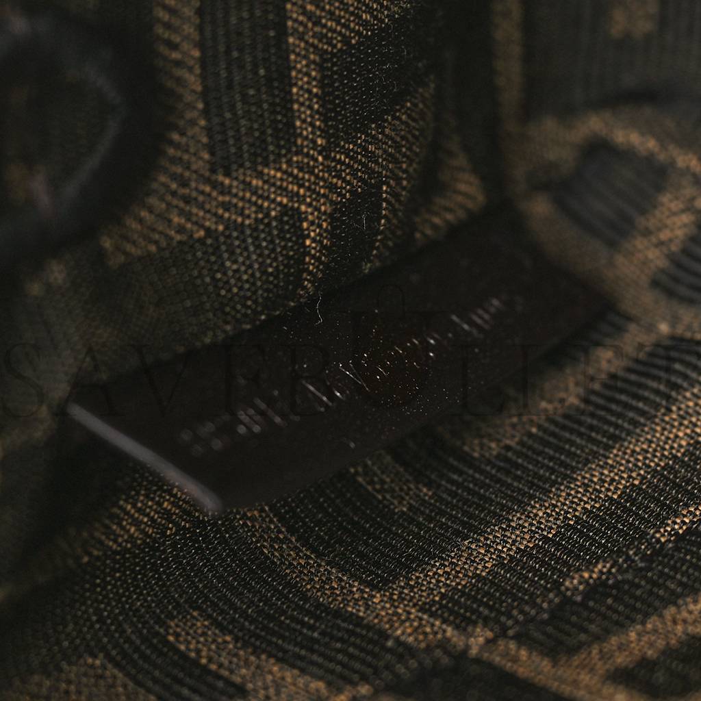 FENDI FABRIC JACQUARD FF 1974 MINI BAGUETTE TOBACCO MORO BLACK (19*11*5cm) FENDI FABRIC JACQUARD FF 1974 MINI BAGUETTE TOBACCO MORO BLACK (19*11*5cm)