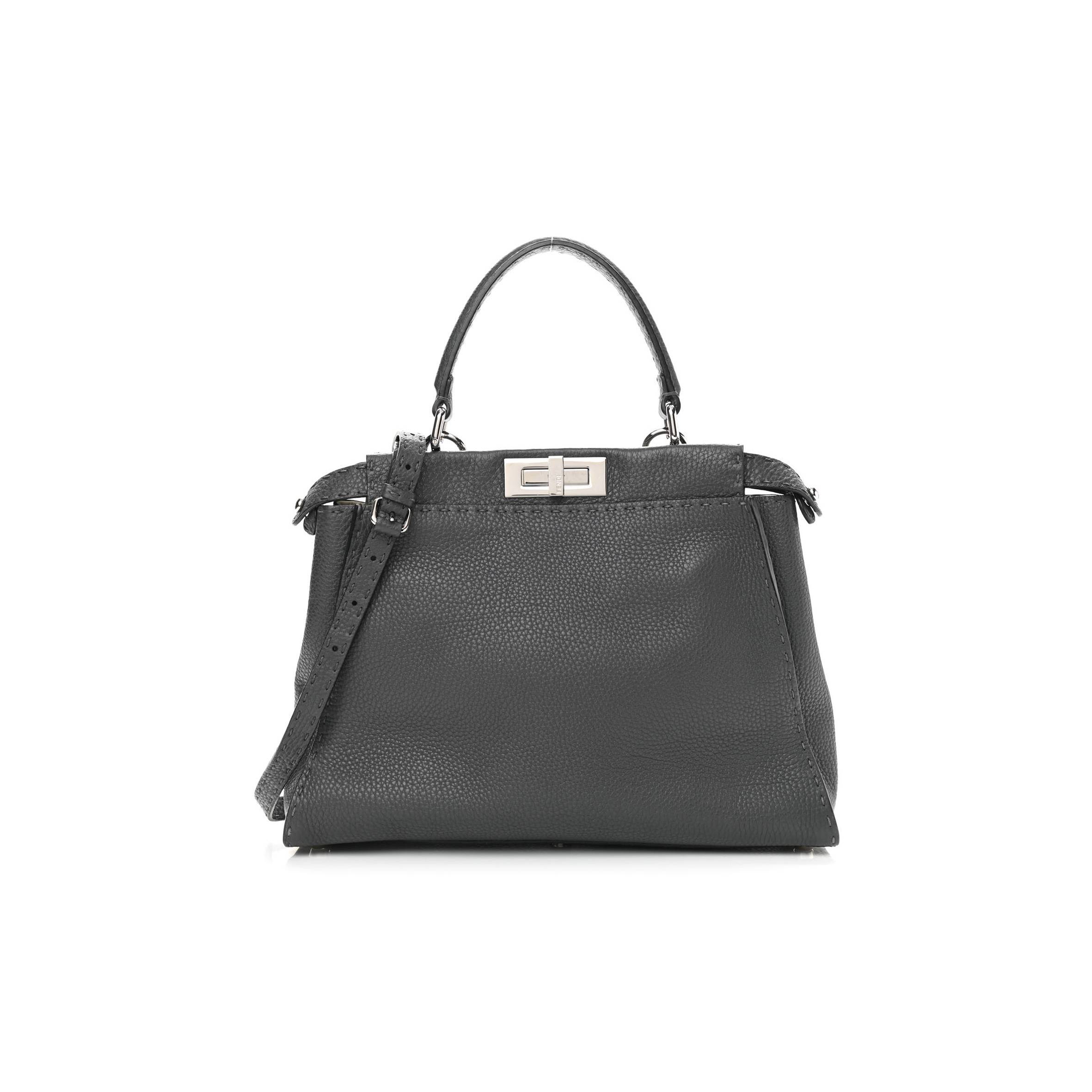 FENDI CUOIO ROMANO SELLERIA BI-COLOR MEDIUM PEEKABOO ICONIC SATCHEL ASFALTO LATTE (34*25*10cm) FENDI CUOIO ROMANO SELLERIA BI-COLOR MEDIUM PEEKABOO ICONIC SATCHEL ASFALTO LATTE (34*25*10cm)