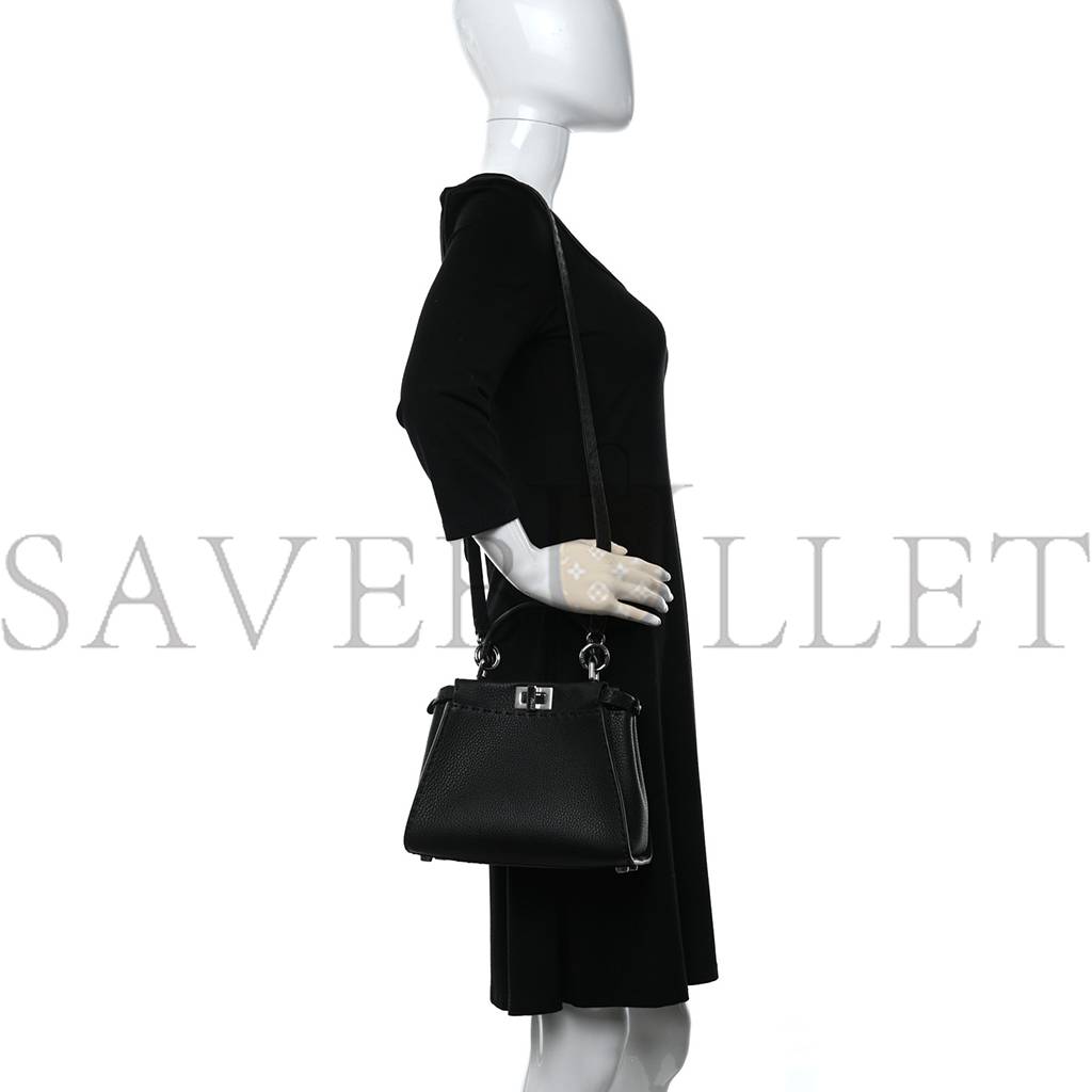 FENDI CUOIO ROMANO SELLERIA BI-COLOR MEDIUM PEEKABOO ICONIC SATCHEL ASFALTO LATTE (34*25*10cm) FENDI CUOIO ROMANO SELLERIA BI-COLOR MEDIUM PEEKABOO ICONIC SATCHEL ASFALTO LATTE (34*25*10cm)