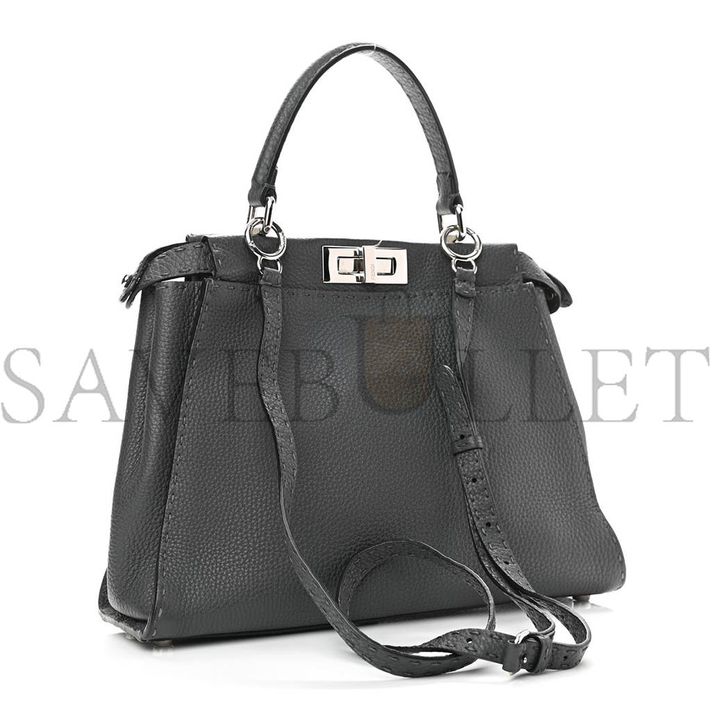 FENDI CUOIO ROMANO SELLERIA BI-COLOR MEDIUM PEEKABOO ICONIC SATCHEL ASFALTO LATTE (34*25*10cm) FENDI CUOIO ROMANO SELLERIA BI-COLOR MEDIUM PEEKABOO ICONIC SATCHEL ASFALTO LATTE (34*25*10cm)