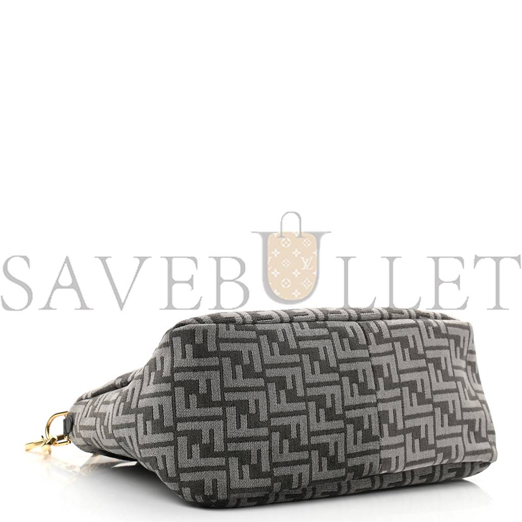 FENDI CHENILLE VITELLO SETA PLEXIGLASS FF FENDI O'LOCK ZIPPER ANTHRACITE ASFALTO (35*23*14cm) FENDI CHENILLE VITELLO SETA PLEXIGLASS FF FENDI O'LOCK ZIPPER ANTHRACITE ASFALTO (35*23*14cm)
