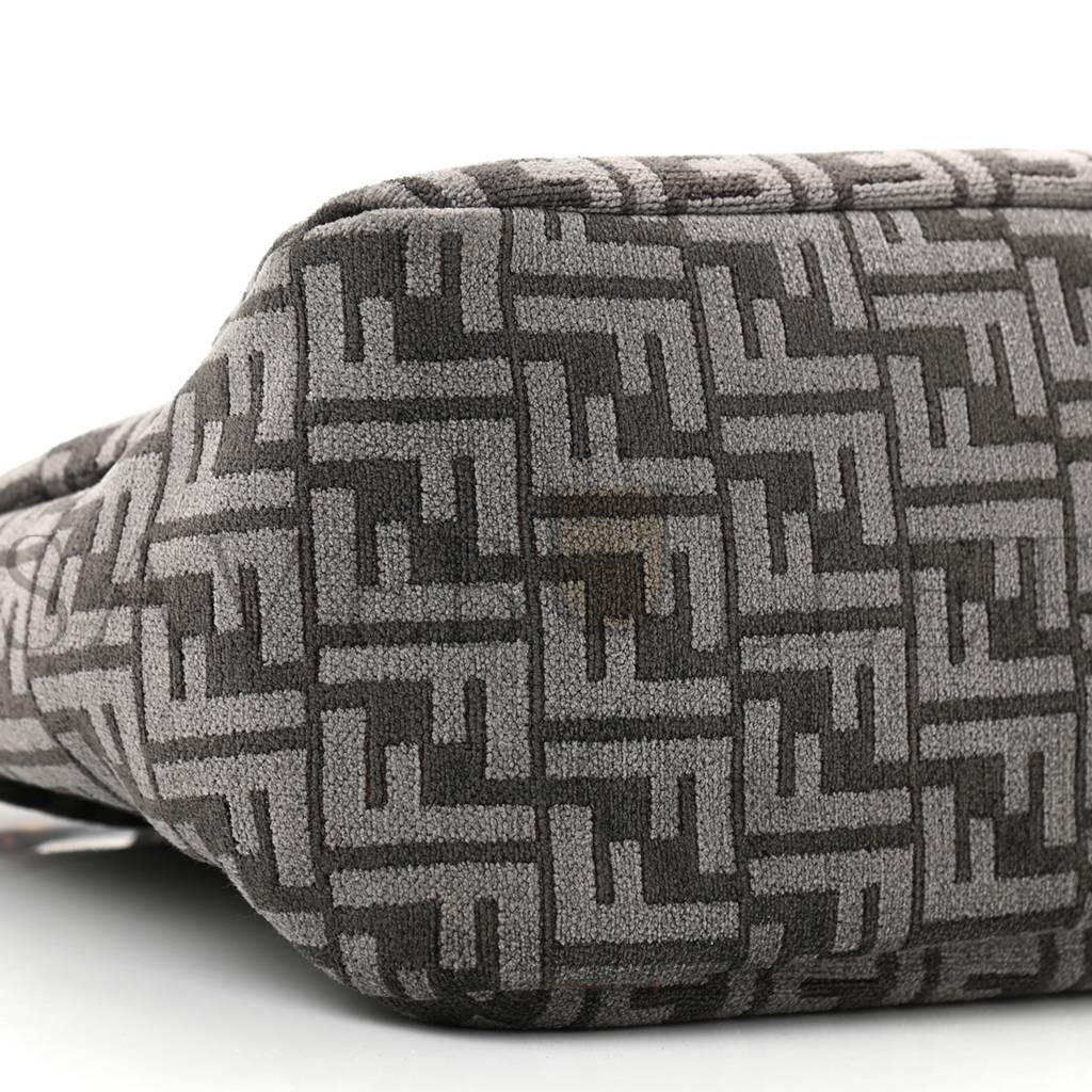FENDI CHENILLE VITELLO SETA PLEXIGLASS FF FENDI O'LOCK ZIPPER ANTHRACITE ASFALTO (35*23*14cm) FENDI CHENILLE VITELLO SETA PLEXIGLASS FF FENDI O'LOCK ZIPPER ANTHRACITE ASFALTO (35*23*14cm)
