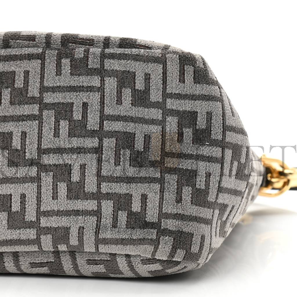 FENDI CHENILLE VITELLO SETA PLEXIGLASS FF FENDI O'LOCK ZIPPER ANTHRACITE ASFALTO (35*23*14cm) FENDI CHENILLE VITELLO SETA PLEXIGLASS FF FENDI O'LOCK ZIPPER ANTHRACITE ASFALTO (35*23*14cm)