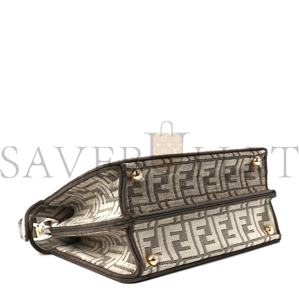 FENDI CHENILLE VITELLO SETA FF SMALL PEEKABOO I SEE U SATCHEL TORTORA NUVOLA (41*29*15cm) FENDI CHENILLE VITELLO SETA FF SMALL PEEKABOO I SEE U SATCHEL TORTORA NUVOLA (41*29*15cm)