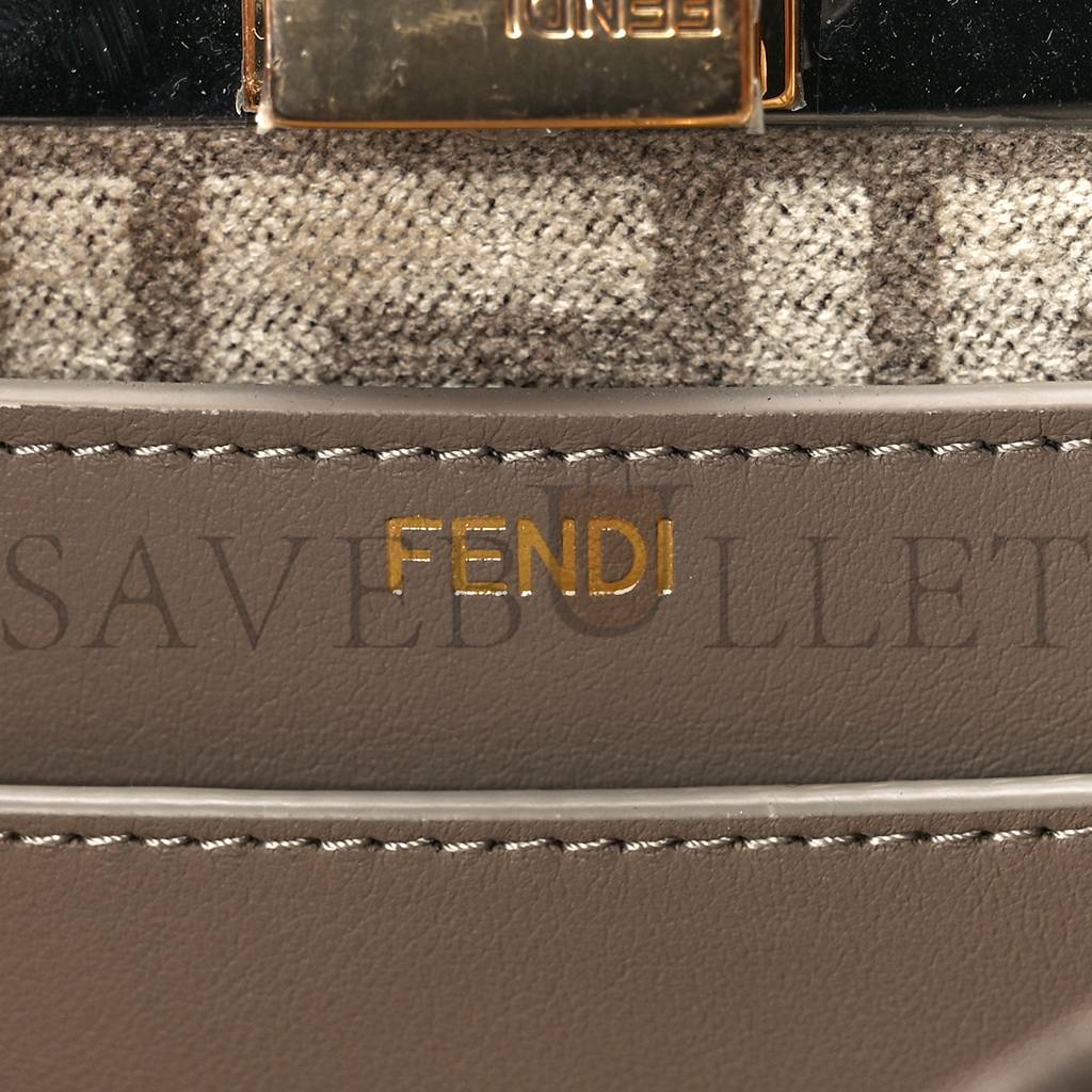 FENDI CHENILLE VITELLO SETA FF SMALL PEEKABOO I SEE U SATCHEL TORTORA NUVOLA (41*29*15cm) FENDI CHENILLE VITELLO SETA FF SMALL PEEKABOO I SEE U SATCHEL TORTORA NUVOLA (41*29*15cm)