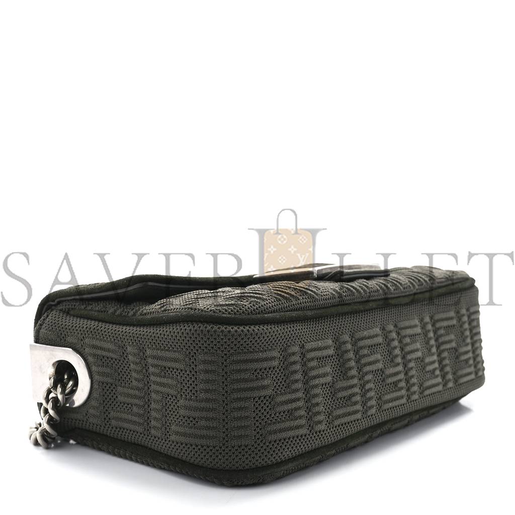 FENDI TECHNICAL FABRIC FF MIDI CHAIN BAGUETTE OLIVA (23*13*6cm) FENDI TECHNICAL FABRIC FF MIDI CHAIN BAGUETTE OLIVA (23*13*6cm)