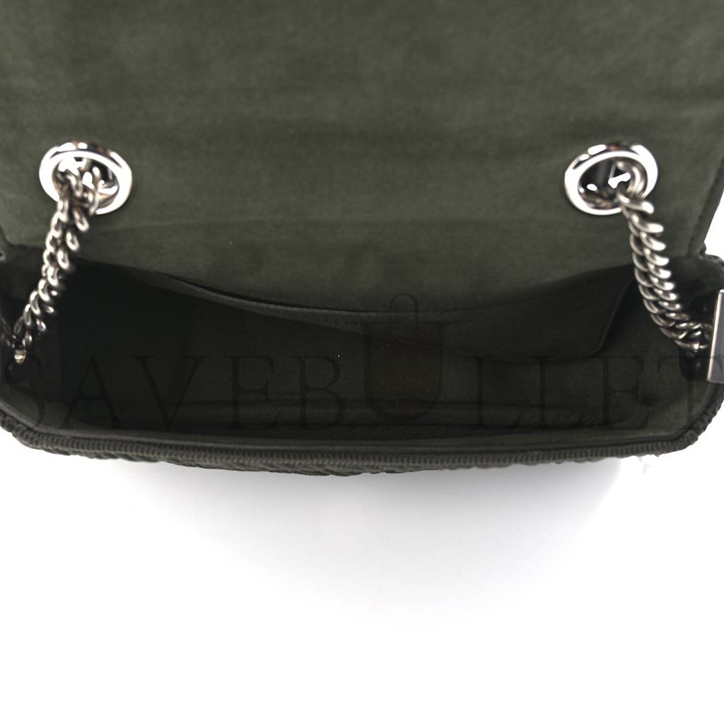 FENDI TECHNICAL FABRIC FF MIDI CHAIN BAGUETTE OLIVA (23*13*6cm) FENDI TECHNICAL FABRIC FF MIDI CHAIN BAGUETTE OLIVA (23*13*6cm)
