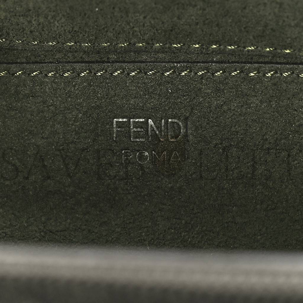 FENDI TECHNICAL FABRIC FF MIDI CHAIN BAGUETTE OLIVA (23*13*6cm) FENDI TECHNICAL FABRIC FF MIDI CHAIN BAGUETTE OLIVA (23*13*6cm)