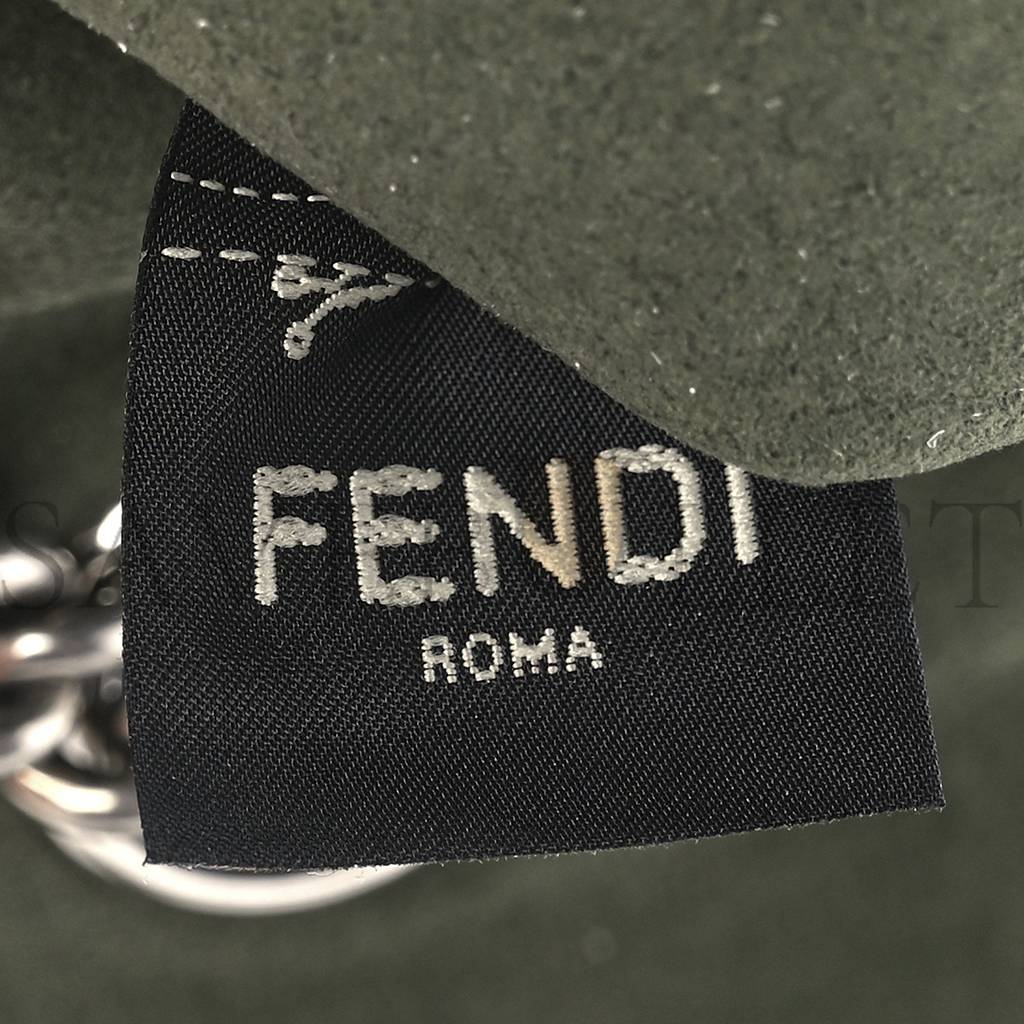 FENDI TECHNICAL FABRIC FF MIDI CHAIN BAGUETTE OLIVA (23*13*6cm) FENDI TECHNICAL FABRIC FF MIDI CHAIN BAGUETTE OLIVA (23*13*6cm)