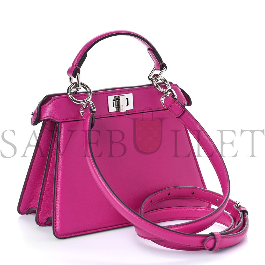 FENDI SHINY NAPPA PETITE PEEKABOO I SEE U SATCHEL MAGENTA (20*15*11cm)