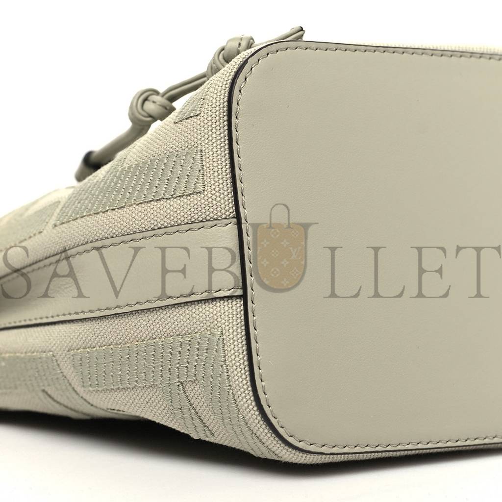 FENDI CANVAS VITELLO GRACE F IS FENDI FF EMBROIDERED MINI MON TRESOR BUCKET BAG LIGHT GREEN (18*12*10cm) FENDI CANVAS VITELLO GRACE F IS FENDI FF EMBROIDERED MINI MON TRESOR BUCKET BAG LIGHT GREEN (18*12*10cm)