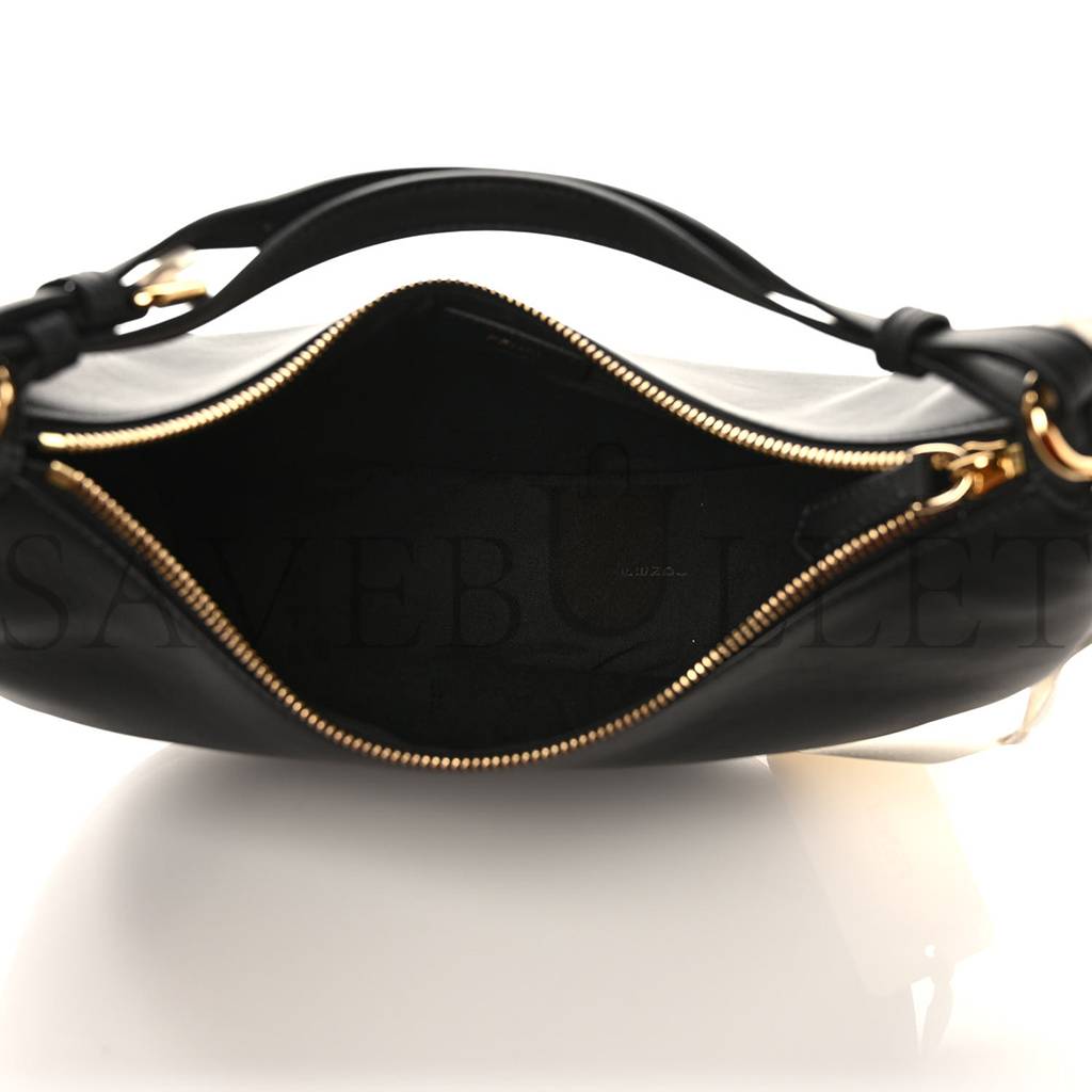 FENDI VITELLO GRACE MATTE SMALL FENDIGRAPHY HOBO BAG BLACK (22*17*10cm) FENDI VITELLO GRACE MATTE SMALL FENDIGRAPHY HOBO BAG BLACK (22*17*10cm)
