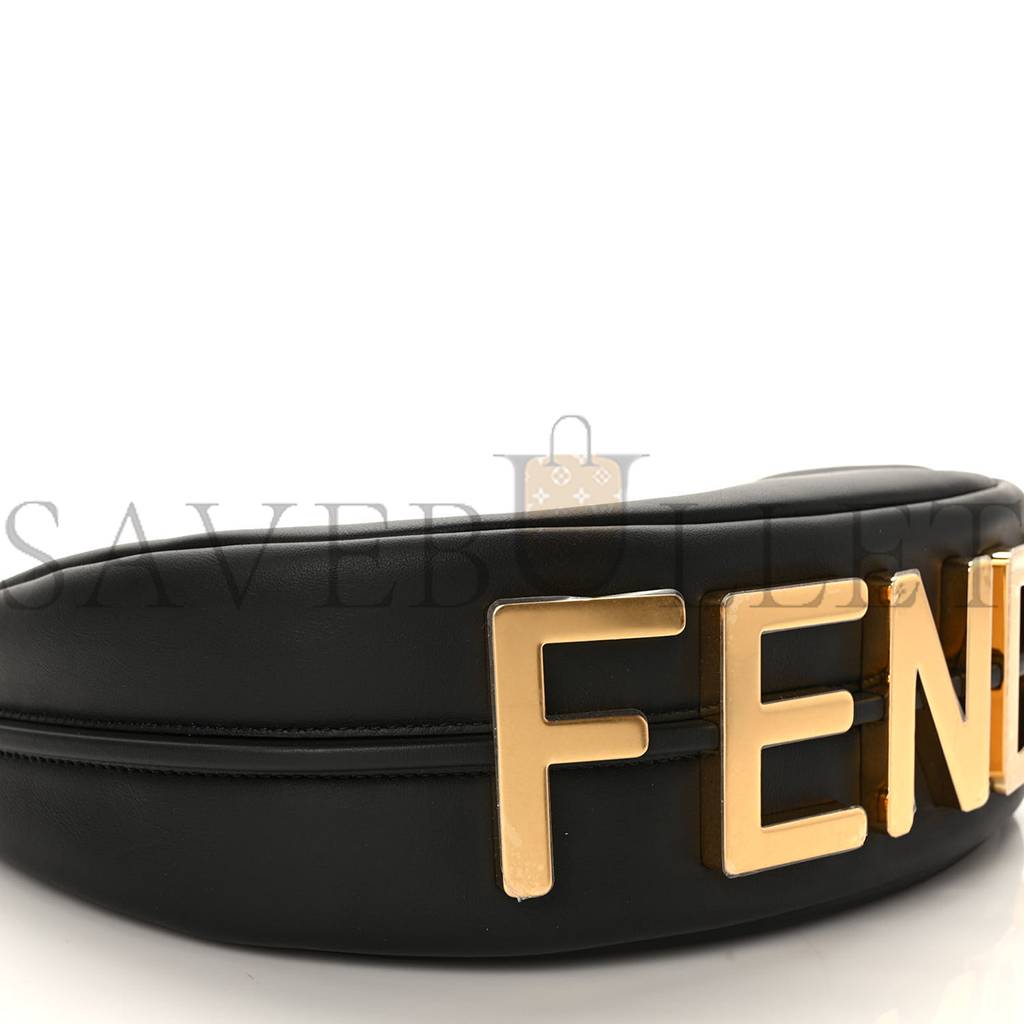 FENDI VITELLO GRACE MATTE SMALL FENDIGRAPHY HOBO BAG BLACK (22*17*10cm) FENDI VITELLO GRACE MATTE SMALL FENDIGRAPHY HOBO BAG BLACK (22*17*10cm)