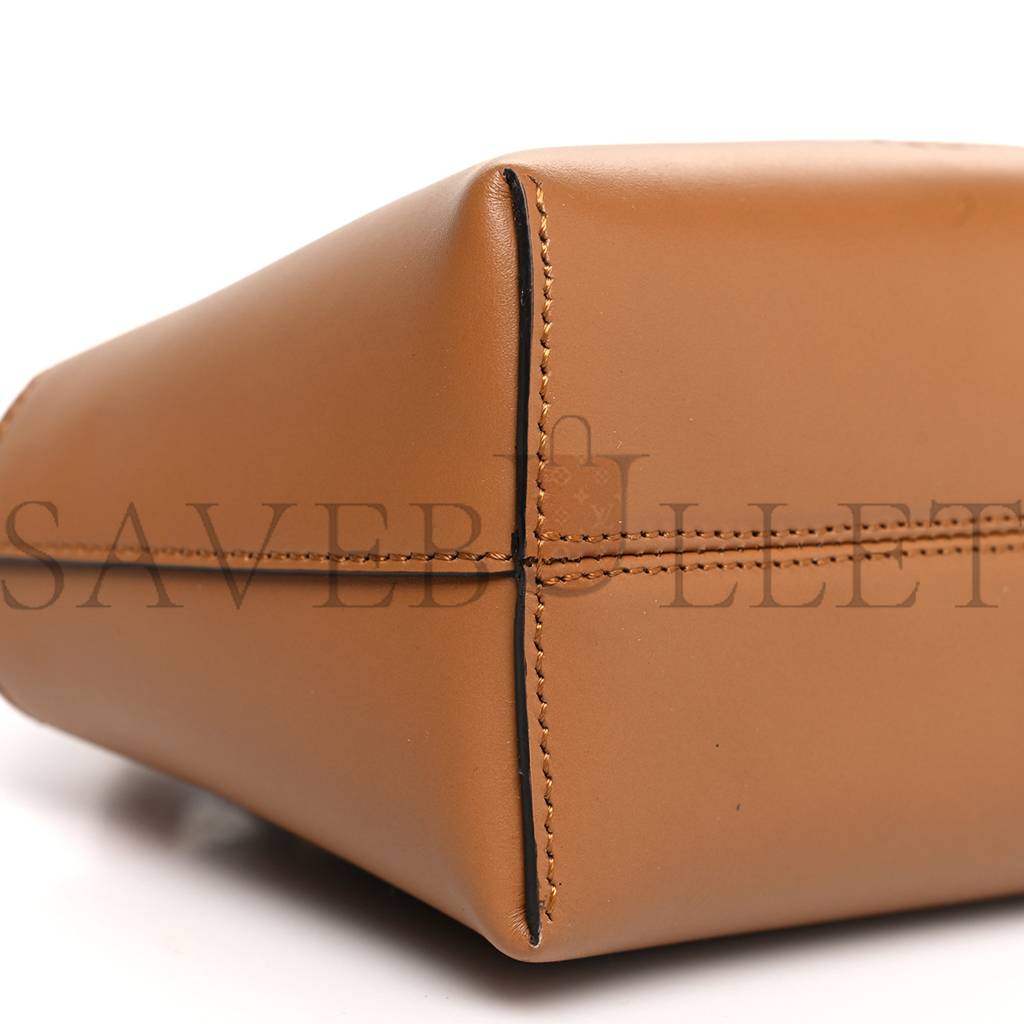 FENDI VITELLO KING PLEXIGLASS LOGO EMBOSSED MINI BY THE WAY TOP HANDLE BOSTON BAG CARAMELLO (18*11*8cm) FENDI VITELLO KING PLEXIGLASS LOGO EMBOSSED MINI BY THE WAY TOP HANDLE BOSTON BAG CARAMELLO (18*11*8cm)