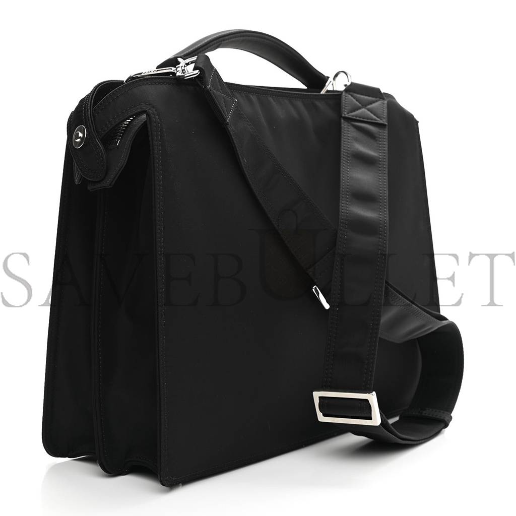FENDI NYLON VITELLO COVER LOGO EMBOSSED MEDIUM PEEKABOO I SEE U SATCHEL BLACK WHITE (38*29*11cm) FENDI NYLON VITELLO COVER LOGO EMBOSSED MEDIUM PEEKABOO I SEE U SATCHEL BLACK WHITE (38*29*11cm)