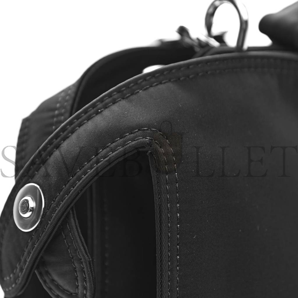 FENDI NYLON VITELLO COVER LOGO EMBOSSED MEDIUM PEEKABOO I SEE U SATCHEL BLACK WHITE (38*29*11cm) FENDI NYLON VITELLO COVER LOGO EMBOSSED MEDIUM PEEKABOO I SEE U SATCHEL BLACK WHITE (38*29*11cm)